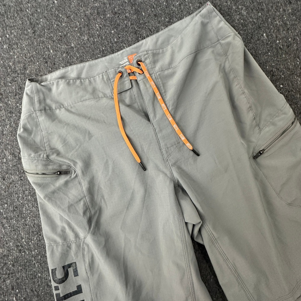 5.11 Tactical Board Shorts Men 34 Gray Vaporline Ripstop Cargo Pockets Hiking